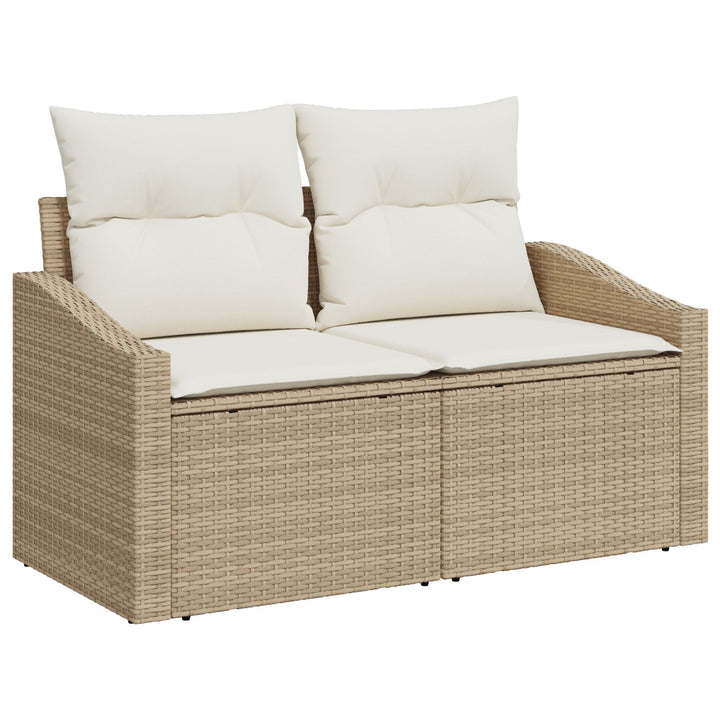 Have Sofa Sæt Sæt med 7 Beige Rattan, Polyester Have Sofa Sæt