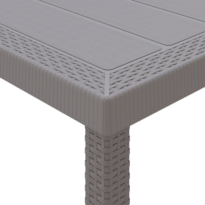 5 Delers Have Spisestel med Puder Lys Grå Polyrattan