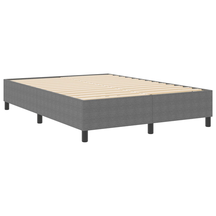Box Spring Seng Lysegrå 160x200 cm Corduroy Stof