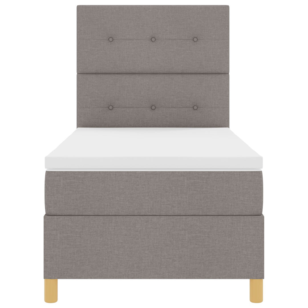 Sengestel med Madras Taupe Stof 100 x 200 cm Sengestel