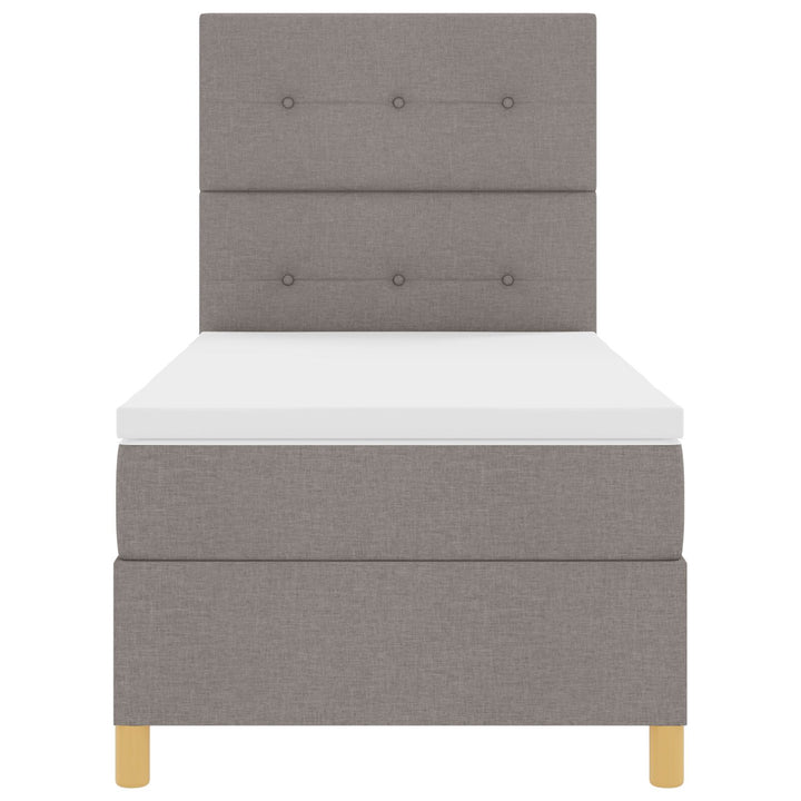 Sengestel med Madras Taupe Stof 100 x 200 cm Sengestel