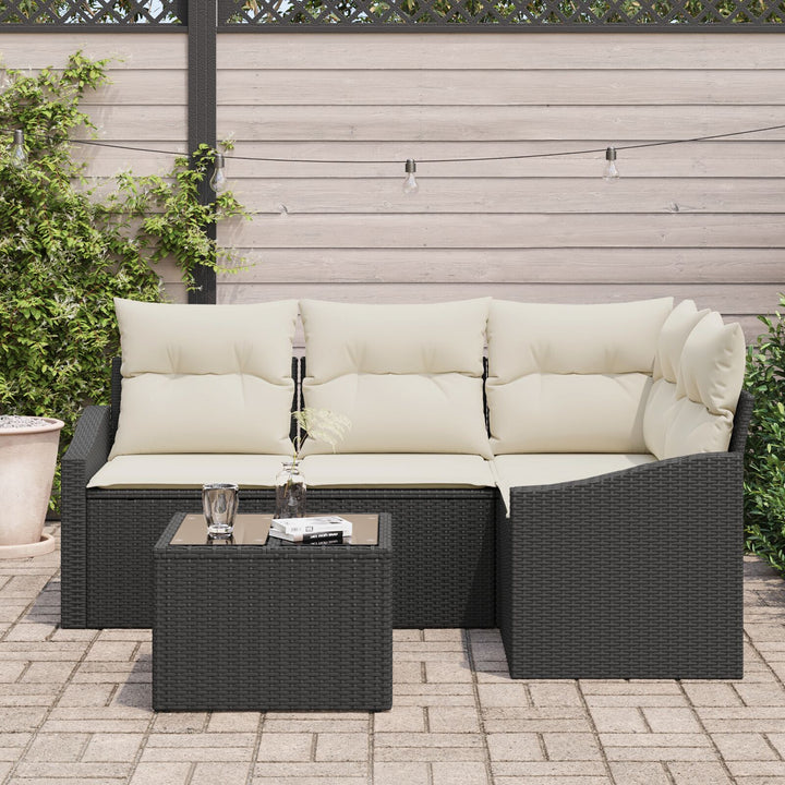 Havens Sofa Sæt 5 Stykker Beige puder og sort ramme