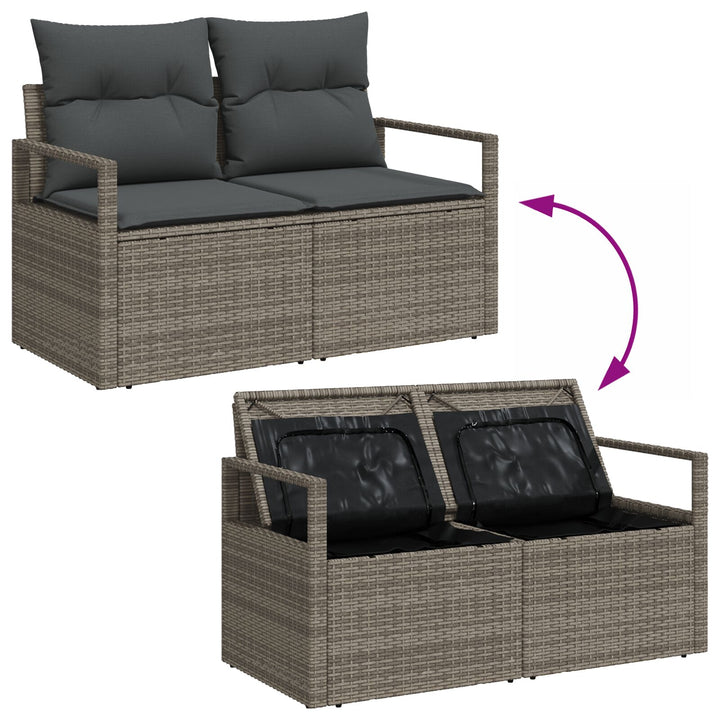 13-delt have sofa sæt med hynder grå poly rattan akacia, vidaXL 2-personers have sofa med opbevaring & hynder grå poly rattan, vidaXL 3-delt have spisebord sæt med hynder grå poly rattan akacia