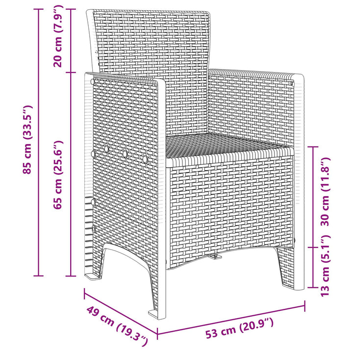 5 Stk Have Spisesæt Hvid Polyrattan