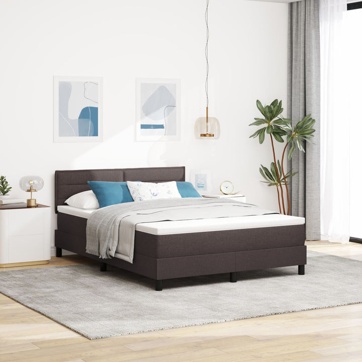 Sengestel med madras Mørkegrå Stof 140 x 200 cm Sengemadras