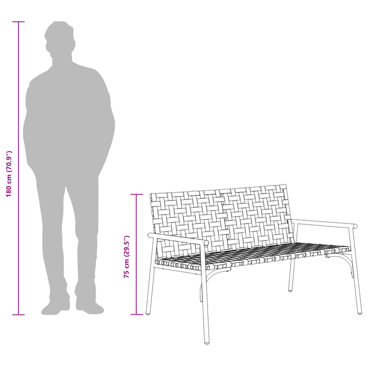 Have Stol Sort 113 x 79 x 75cm polyrattan